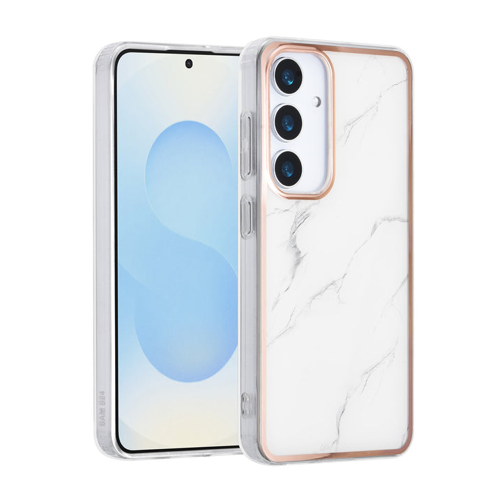 TUNIQ Samsung Galaxy S25 Backcover hoesje - Silicone - Marble White-Hoesjes-Ilumina Benelux