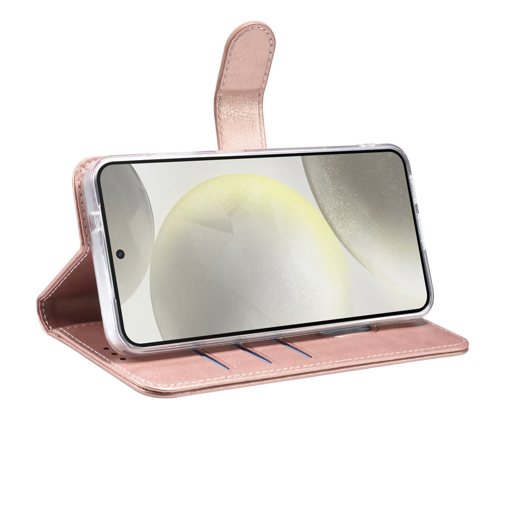 TUNIQ Samsung Galaxy S25 Book Case hoesje - Pasjeshouder voor 3 pasjes - Hanger - Rose Gold-Hoesjes-Ilumina Benelux