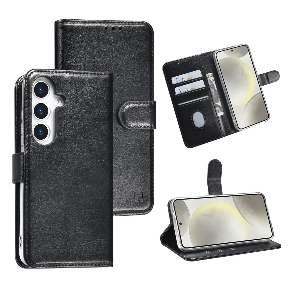 TUNIQ Samsung Galaxy S25 Book Case hoesje Pasjeshouder voor 3 pasjes - Hanger - Zwart-Hoesjes-Ilumina Benelux