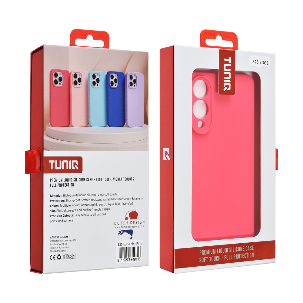 TUNIQ Samsung Galaxy S25 Edge Backcover hoesje - Felroze-Hoesjes-Ilumina Benelux