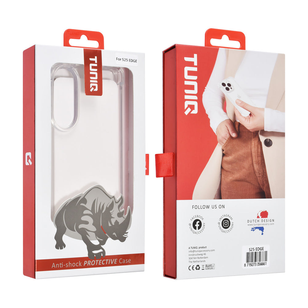 TUNIQ Samsung Galaxy S25 Edge Backcover hoesje - Transparant - Antishock-Hoesjes-Ilumina Benelux