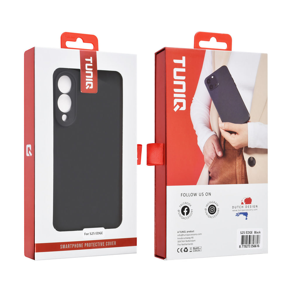 TUNIQ Samsung Galaxy S25 Edge Backcover hoesje - Zwart-Hoesjes-Ilumina Benelux