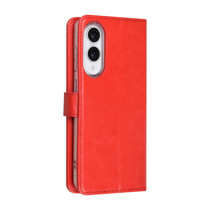 TUNIQ Samsung Galaxy S25 Edge Book Case hoesje - Pasjeshouder voor 3 pasjes - Magneetsluiting - Hanger - Rood-Hoesjes-Ilumina Benelux