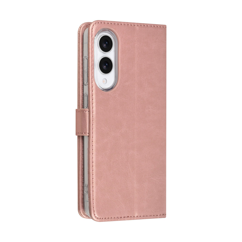 TUNIQ Samsung Galaxy S25 Edge Book Case hoesje - Pasjeshouder voor 3 pasjes - Magneetsluiting - Hanger - Rose Gold-Hoesjes-Ilumina Benelux