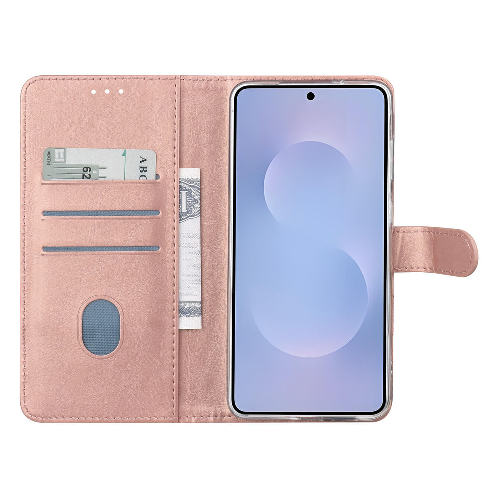 TUNIQ Samsung Galaxy S25 Edge Book Case hoesje - Pasjeshouder voor 3 pasjes - Magneetsluiting - Hanger - Rose Gold-Hoesjes-Ilumina Benelux