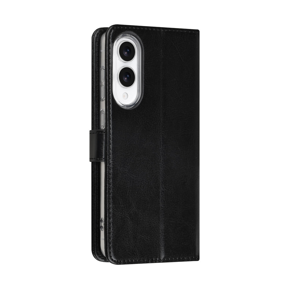 TUNIQ Samsung Galaxy S25 Edge Book Case hoesje - Pasjeshouder voor 3 pasjes - Magneetsluiting - Hanger - Zwart-Hoesjes-Ilumina Benelux