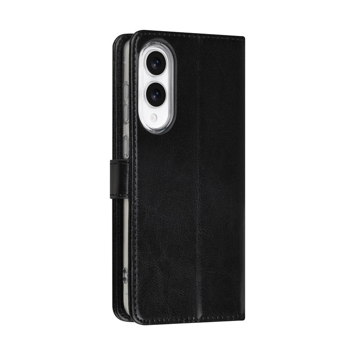 TUNIQ Samsung Galaxy S25 Edge Book Case hoesje - Pasjeshouder voor 3 pasjes - Magneetsluiting - Hanger - Zwart-Hoesjes-Ilumina Benelux