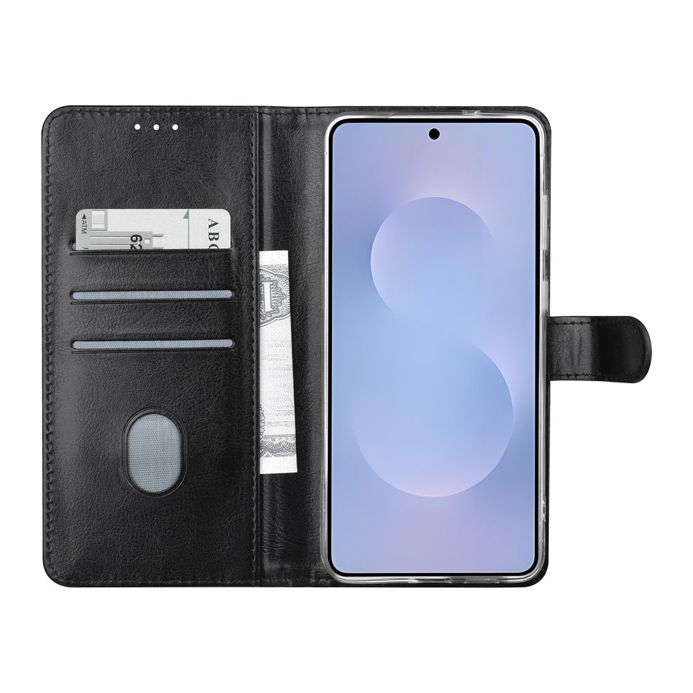 TUNIQ Samsung Galaxy S25 Edge Book Case hoesje - Pasjeshouder voor 3 pasjes - Magneetsluiting - Hanger - Zwart-Hoesjes-Ilumina Benelux