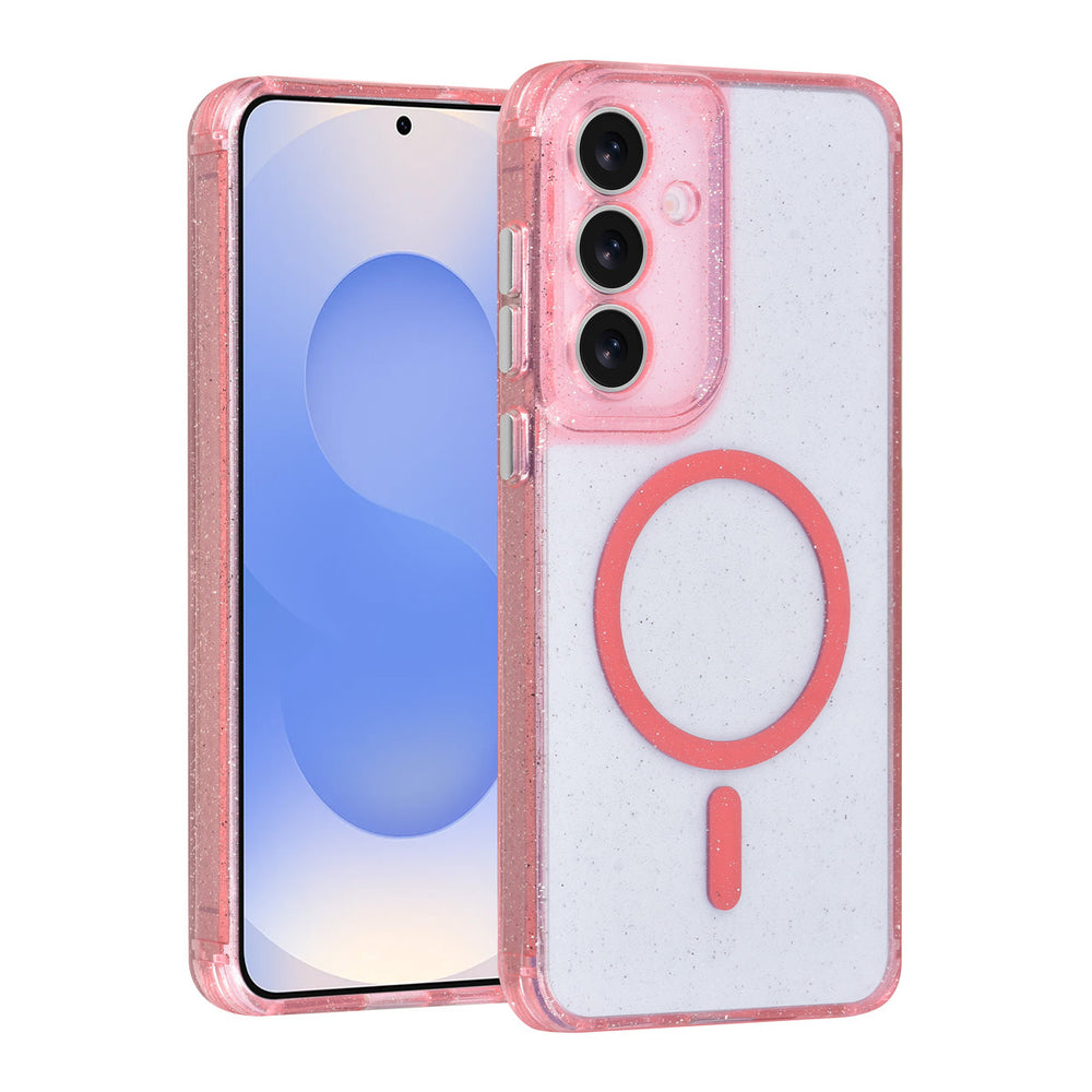 TUNIQ Samsung Galaxy S25 FE Backcover hoesje - Magsafe - Glitter - Hanger - Roze-Hoesjes-Ilumina Benelux
