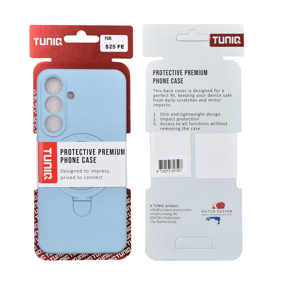 TUNIQ Samsung Galaxy S25 FE Backcover hoesje - Magsafe With Ring Stand - Hanger - Baby Blue-Hoesjes-Ilumina Benelux