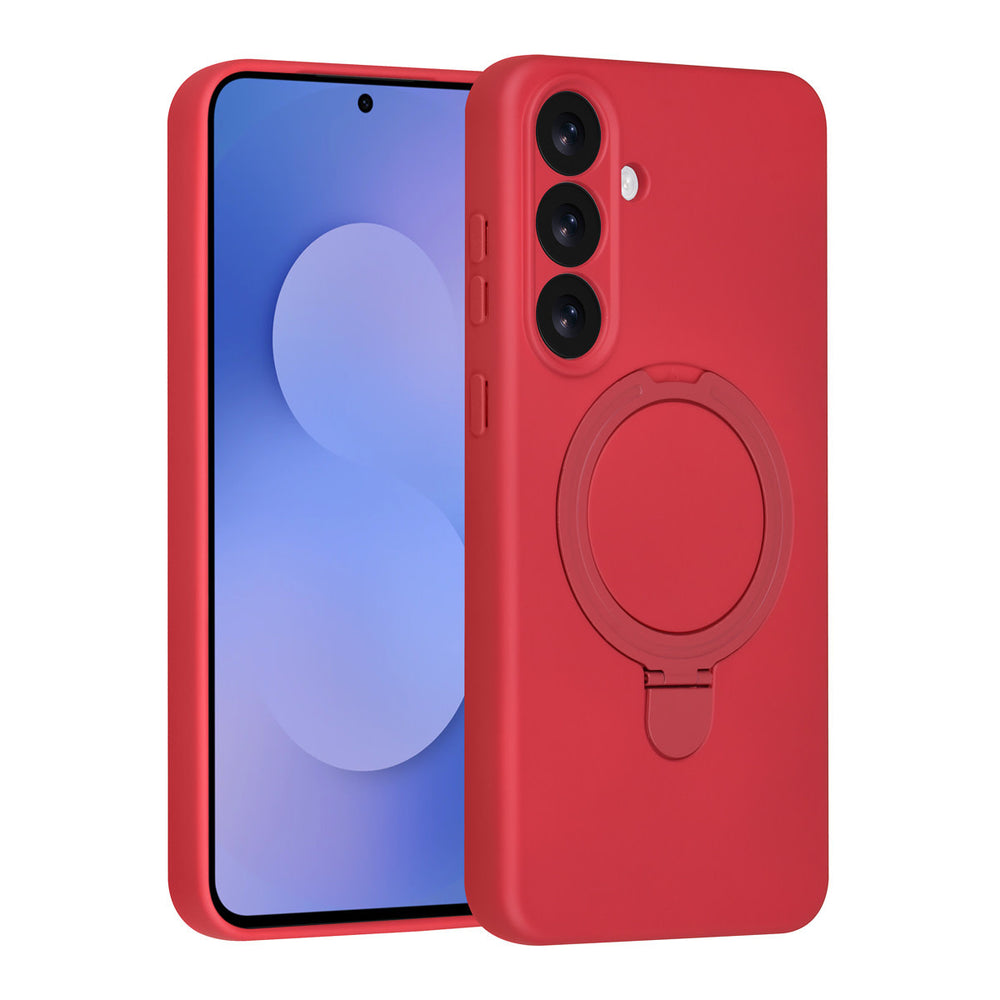 TUNIQ Samsung Galaxy S25 FE Backcover hoesje - Magsafe With Ring Stand - Hanger - Cherry Red-Hoesjes-Ilumina Benelux
