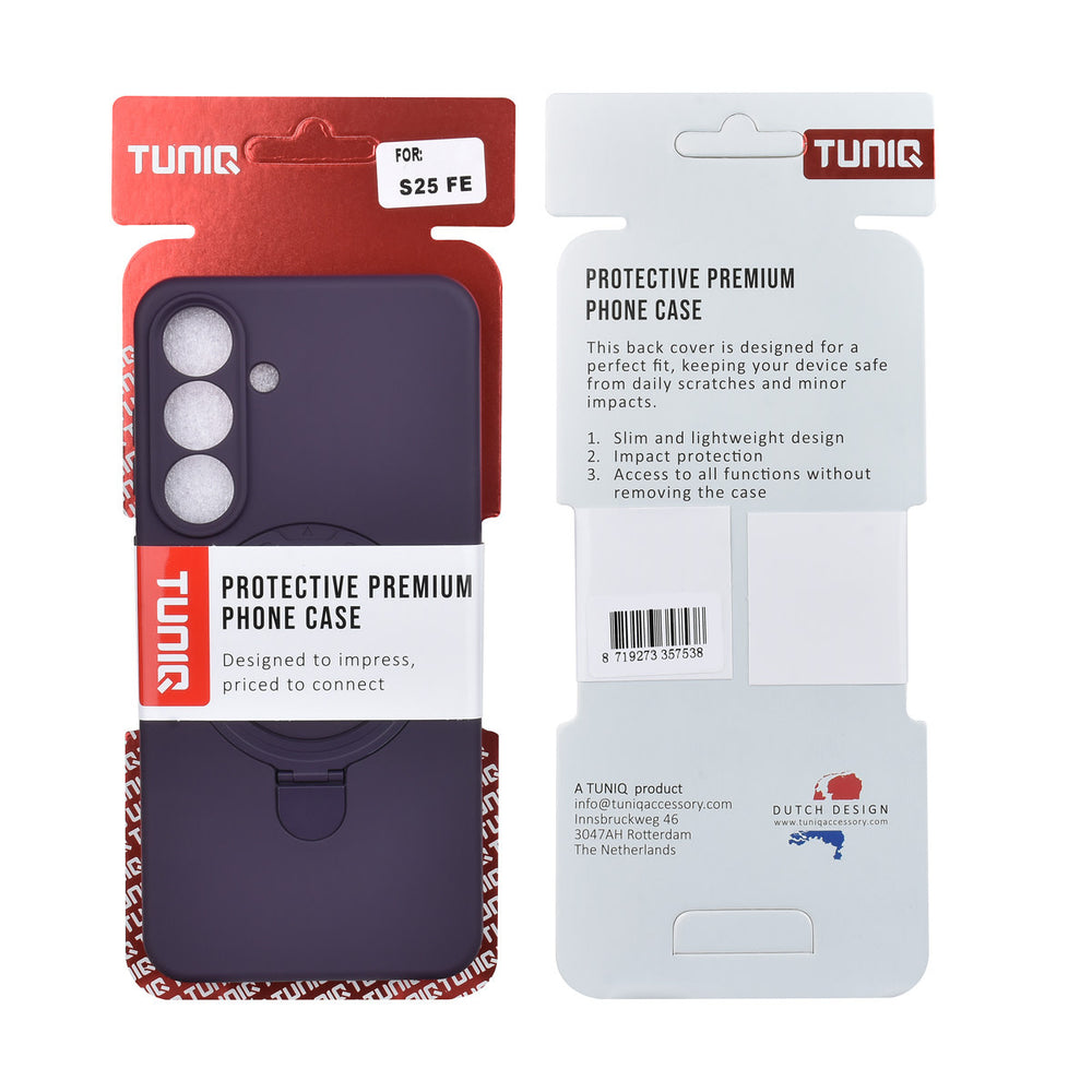 TUNIQ Samsung Galaxy S25 FE Backcover hoesje - Magsafe With Ring Stand - Hanger - Grape Purple-Hoesjes-Ilumina Benelux