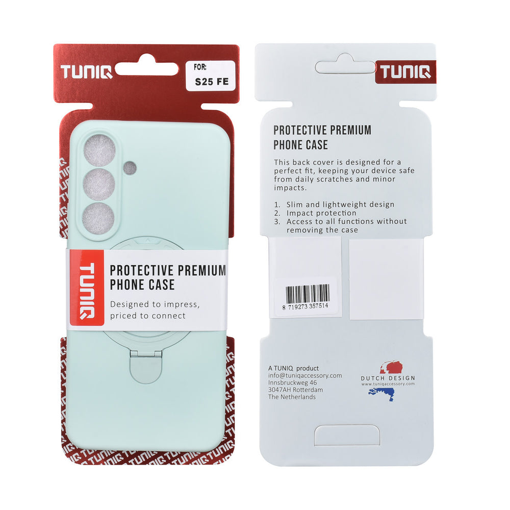 TUNIQ Samsung Galaxy S25 FE Backcover hoesje - Magsafe With Ring Stand - Hanger - Mint Green-Hoesjes-Ilumina Benelux
