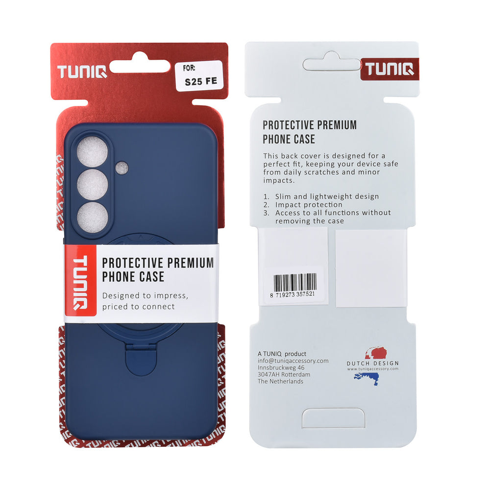 TUNIQ Samsung Galaxy S25 FE Backcover hoesje - Magsafe With Ring Stand - Hanger - Navy Blue-Hoesjes-Ilumina Benelux