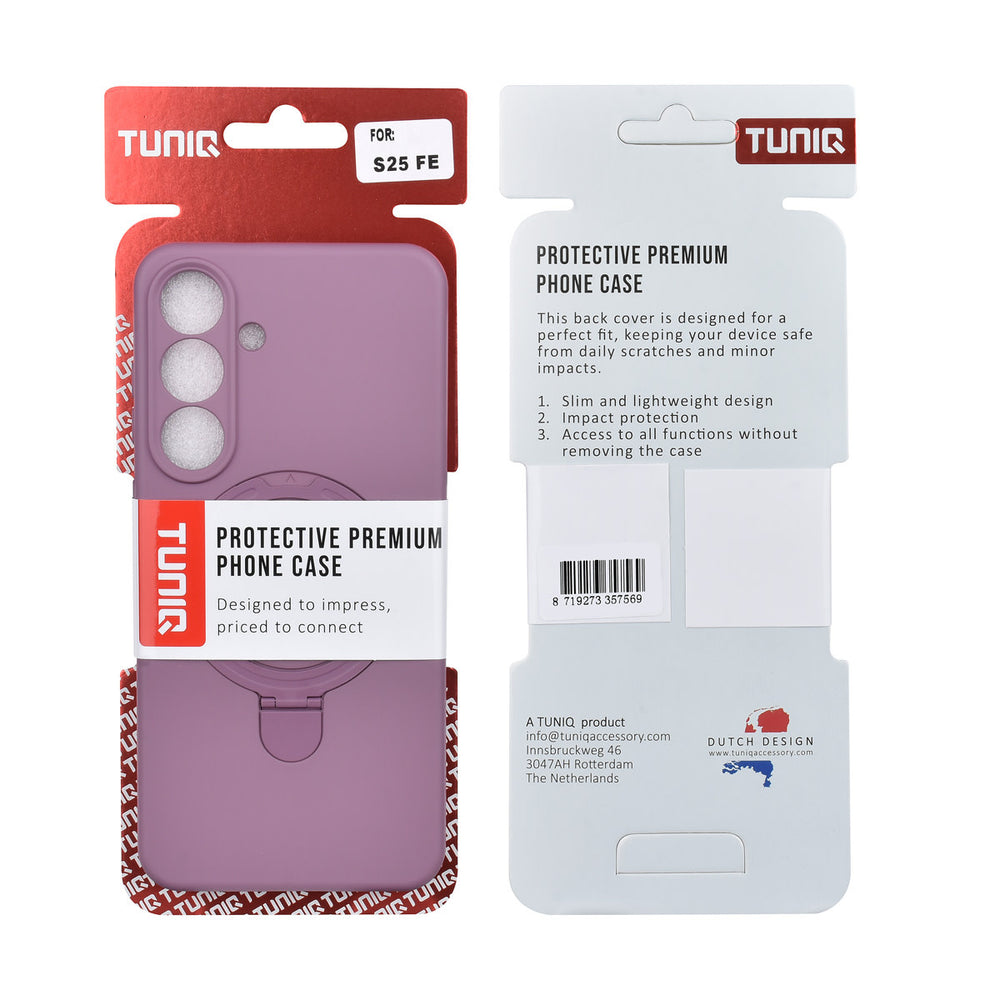 TUNIQ Samsung Galaxy S25 FE Backcover hoesje - Magsafe With Ring Stand - Hanger - Sunset Purple-Hoesjes-Ilumina Benelux