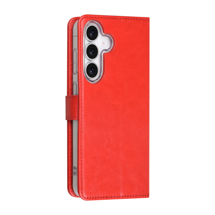 TUNIQ Samsung Galaxy S25 FE Book Case hoesje - Pasjeshouder voor 3 pasjes - Magneetsluiting - Hanger - Rood-Hoesjes-Ilumina Benelux