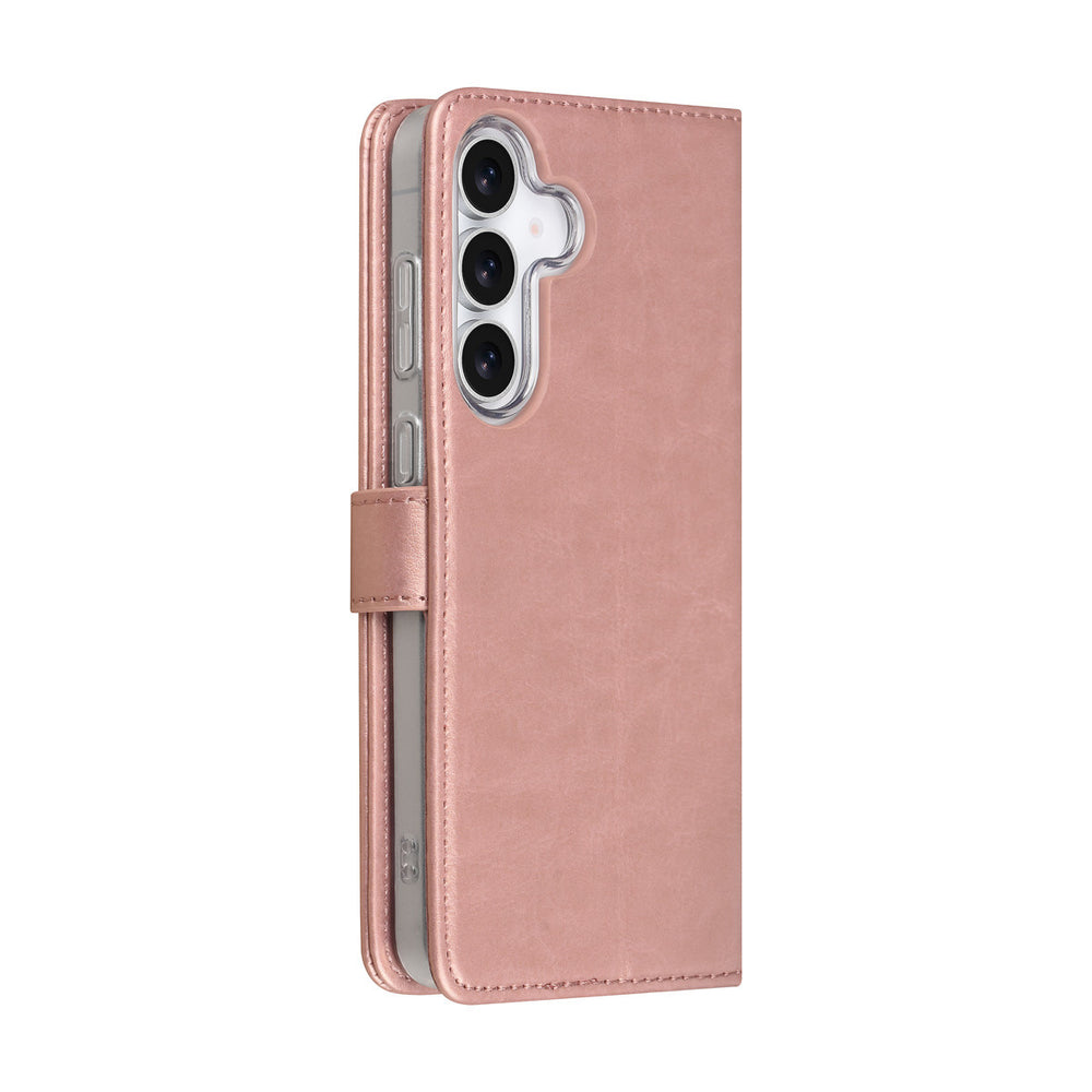 TUNIQ Samsung Galaxy S25 FE Book Case hoesje - Pasjeshouder voor 3 pasjes - Magneetsluiting - Hanger - Rose Gold-Hoesjes-Ilumina Benelux