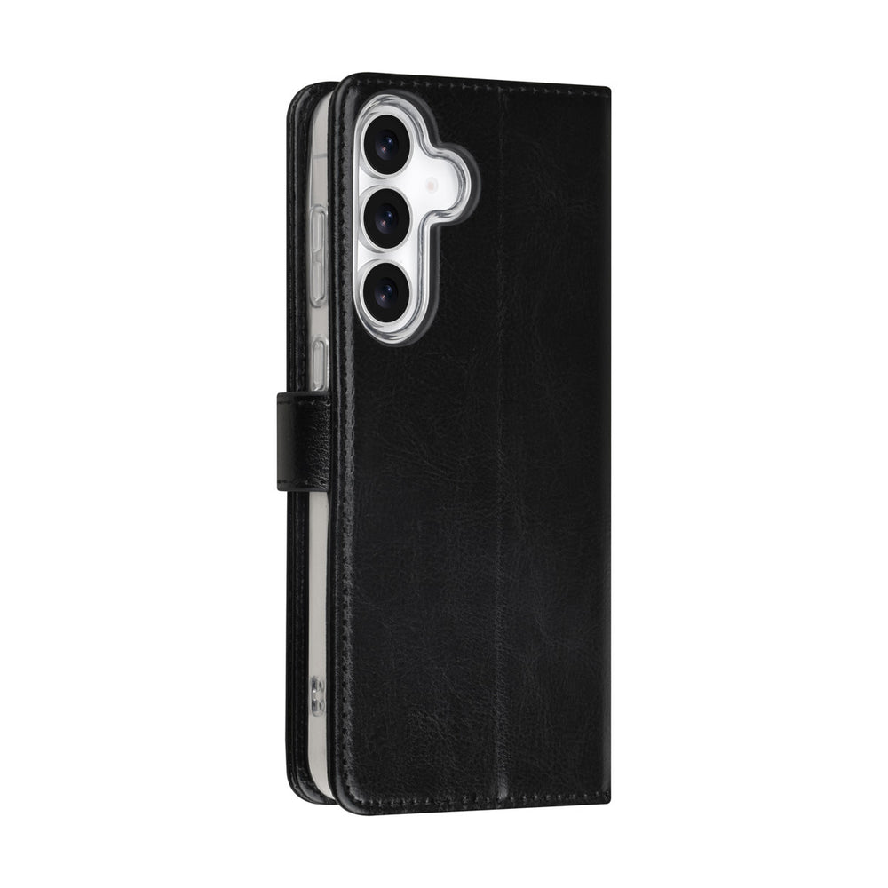 TUNIQ Samsung Galaxy S25 FE Book Case hoesje - Pasjeshouder voor 3 pasjes - Magneetsluiting - Hanger - Zwart-Hoesjes-Ilumina Benelux