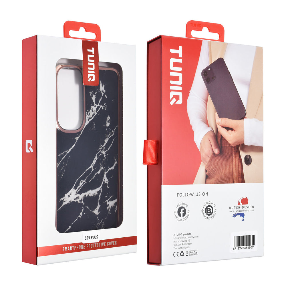 TUNIQ Samsung Galaxy S25 Plus Backcover hoesje - Silicone - Marble Black-Hoesjes-Ilumina Benelux