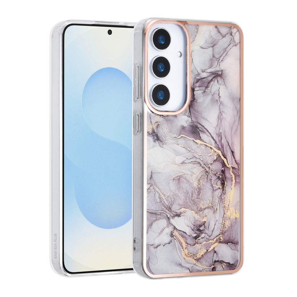 TUNIQ Samsung Galaxy S25 Plus Backcover hoesje - Silicone - Marble Brown-Hoesjes-Ilumina Benelux