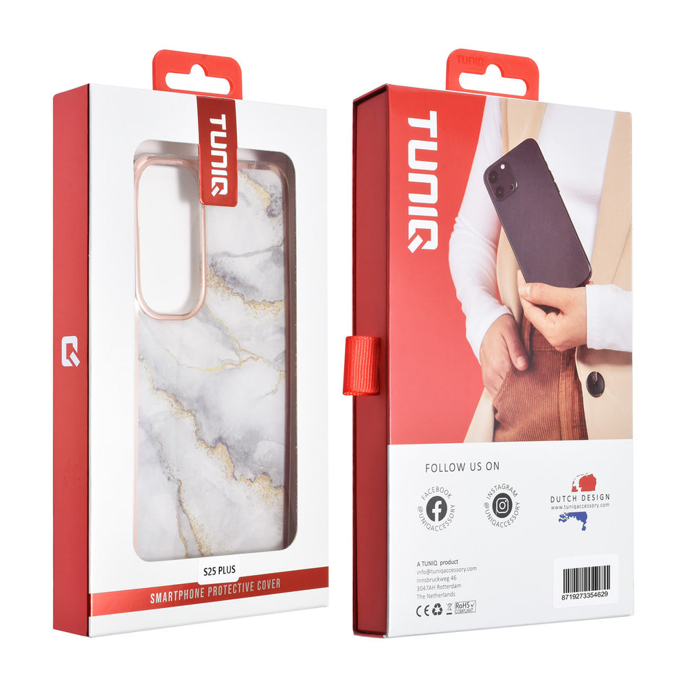 TUNIQ Samsung Galaxy S25 Plus Backcover hoesje - Silicone - Marble Grey-Hoesjes-Ilumina Benelux