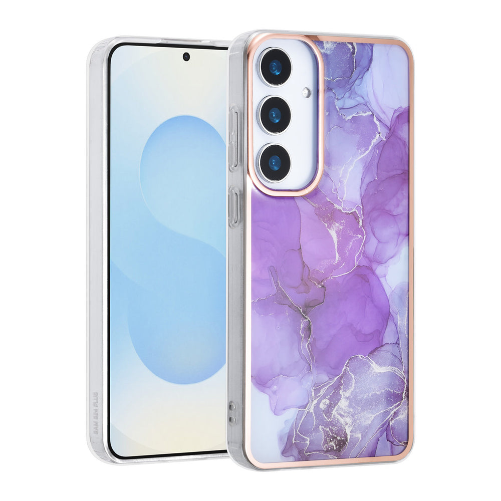 TUNIQ Samsung Galaxy S25 Plus Backcover hoesje - Silicone - Marble Purple-Hoesjes-Ilumina Benelux