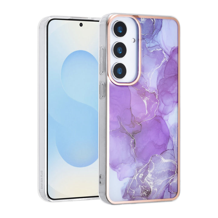 TUNIQ Samsung Galaxy S25 Plus Backcover hoesje - Silicone - Marble Purple-Hoesjes-Ilumina Benelux
