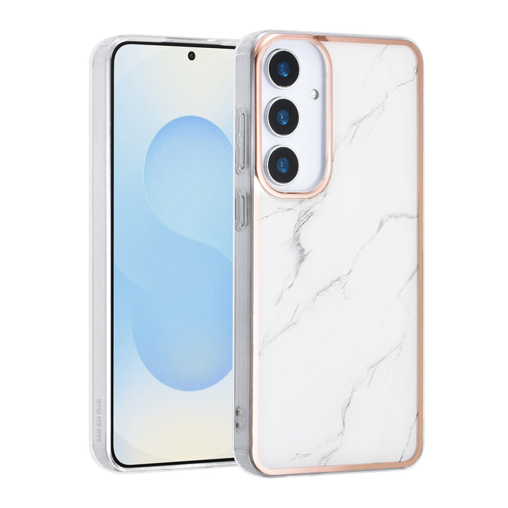 TUNIQ Samsung Galaxy S25 Plus Backcover hoesje - Silicone - Marble White-Hoesjes-Ilumina Benelux