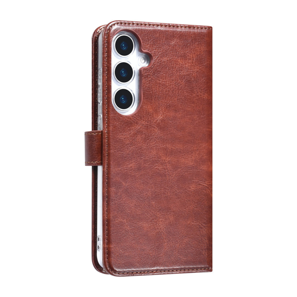 TUNIQ Samsung Galaxy S25 Plus Book Case hoesje - Pasjeshouder voor 3 pasjes - Magneetsluiting - Hanger - Bruin-Hoesjes-Ilumina Benelux