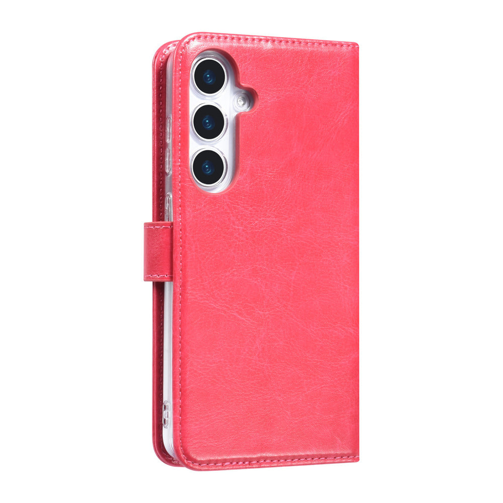 TUNIQ Samsung Galaxy S25 Plus Book Case hoesje - Pasjeshouder voor 3 pasjes - Magneetsluiting - Hanger - Felroze-Hoesjes-Ilumina Benelux
