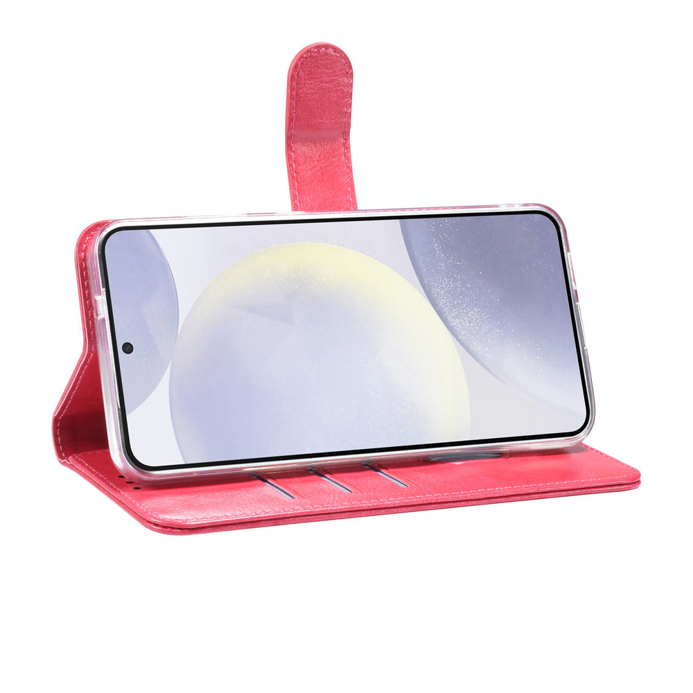 TUNIQ Samsung Galaxy S25 Plus Book Case hoesje - Pasjeshouder voor 3 pasjes - Magneetsluiting - Hanger - Felroze-Hoesjes-Ilumina Benelux
