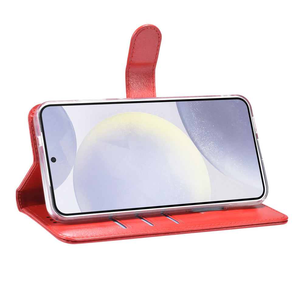 TUNIQ Samsung Galaxy S25 Plus Book Case hoesje - Pasjeshouder voor 3 pasjes - Magneetsluiting - Hanger - Rood-Hoesjes-Ilumina Benelux