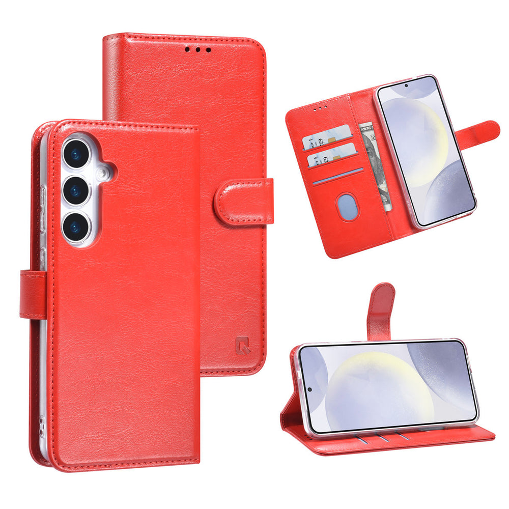 TUNIQ Samsung Galaxy S25 Plus Book Case hoesje - Pasjeshouder voor 3 pasjes - Magneetsluiting - Hanger - Rood-Hoesjes-Ilumina Benelux