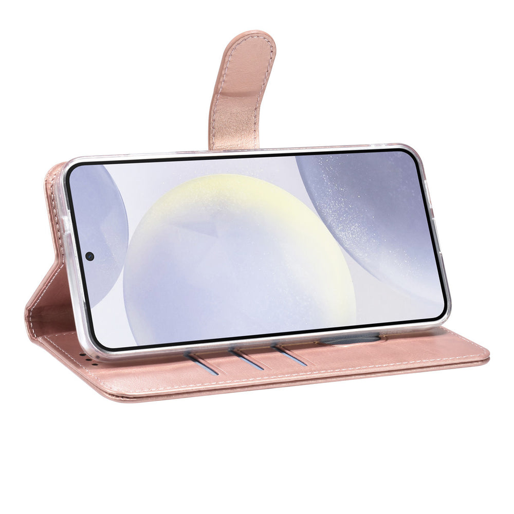 TUNIQ Samsung Galaxy S25 Plus Book Case hoesje - Pasjeshouder voor 3 pasjes - Magneetsluiting - Hanger - Rose Gold-Hoesjes-Ilumina Benelux