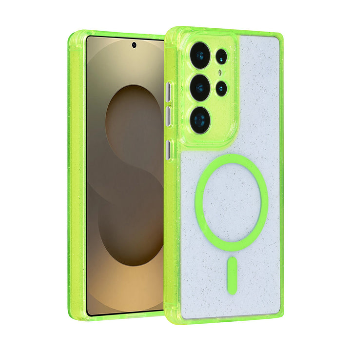TUNIQ Samsung Galaxy S25 Ultra Backcover hoesje - Magsafe - Glitter - Hanger - Groen-Hoesjes-Ilumina Benelux