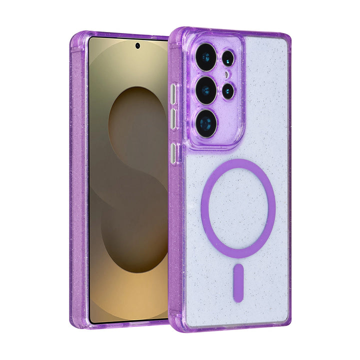 TUNIQ Samsung Galaxy S25 Ultra Backcover hoesje - Magsafe - Glitter - Hanger - Paars-Hoesjes-Ilumina Benelux