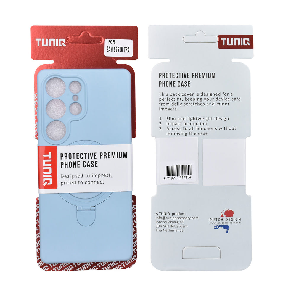 TUNIQ Samsung Galaxy S25 Ultra Backcover hoesje - Magsafe With Ring Stand - Hanger - Baby Blue-Hoesjes-Ilumina Benelux