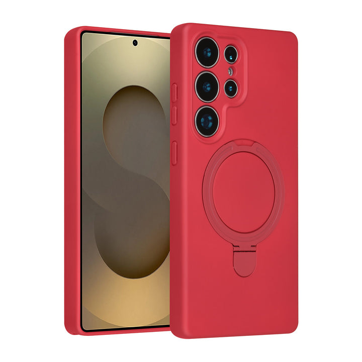 TUNIQ Samsung Galaxy S25 Ultra Backcover hoesje - Magsafe With Ring Stand - Hanger - Cherry Red-Hoesjes-Ilumina Benelux