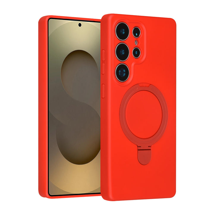 TUNIQ Samsung Galaxy S25 Ultra Backcover hoesje - Magsafe With Ring Stand - Hanger - Classic Red-Hoesjes-Ilumina Benelux