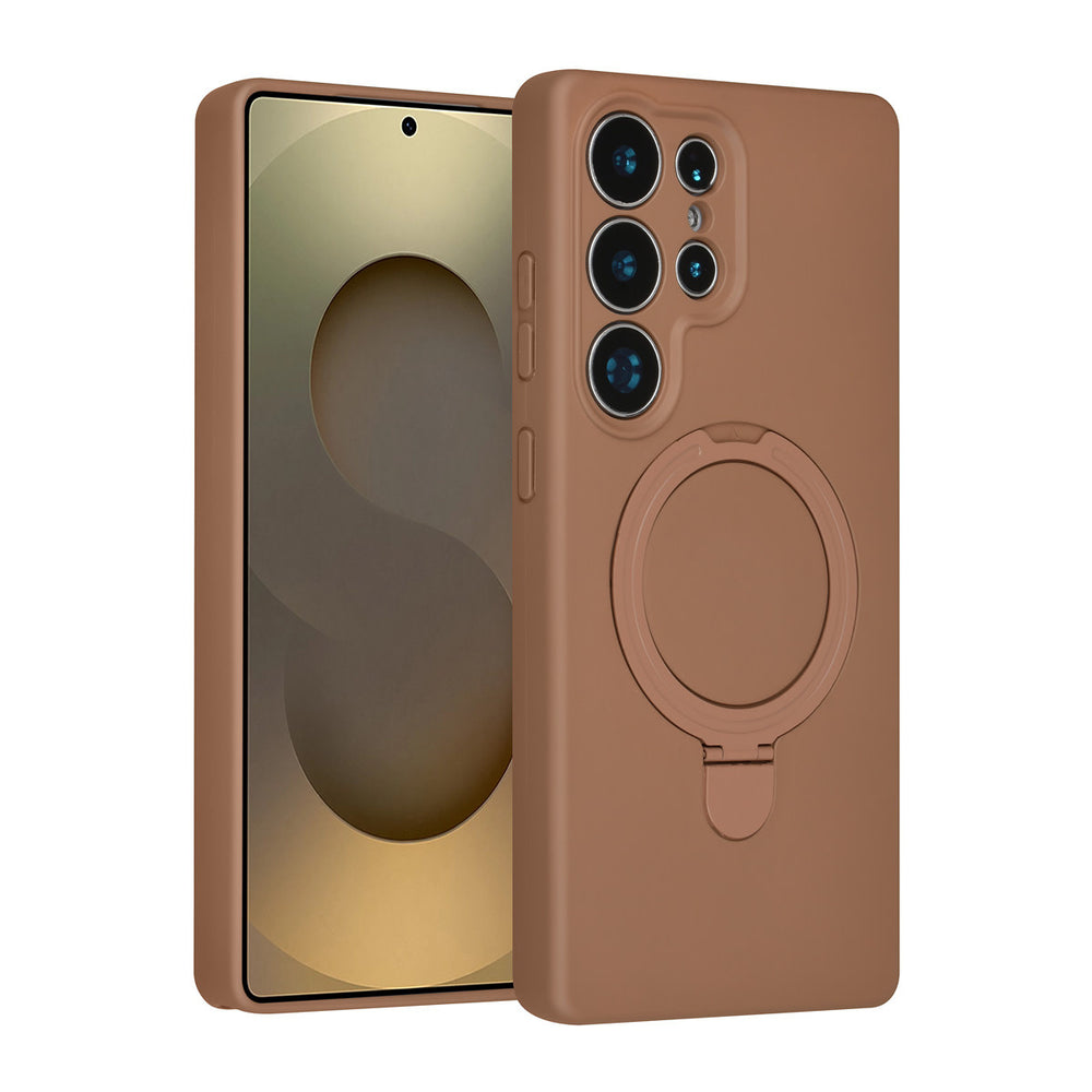 TUNIQ Samsung Galaxy S25 Ultra Backcover hoesje - Magsafe With Ring Stand - Hanger - Desert Brown-Hoesjes-Ilumina Benelux