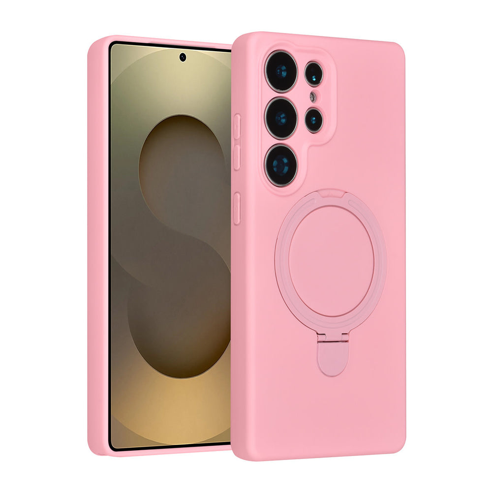 TUNIQ Samsung Galaxy S25 Ultra Backcover hoesje - Magsafe With Ring Stand - Hanger - Sakura Pink-Hoesjes-Ilumina Benelux