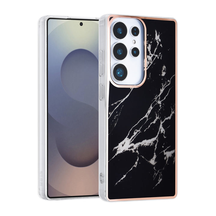TUNIQ Samsung Galaxy S25 Ultra Backcover hoesje - Silicone - Marble Black-Hoesjes-Ilumina Benelux