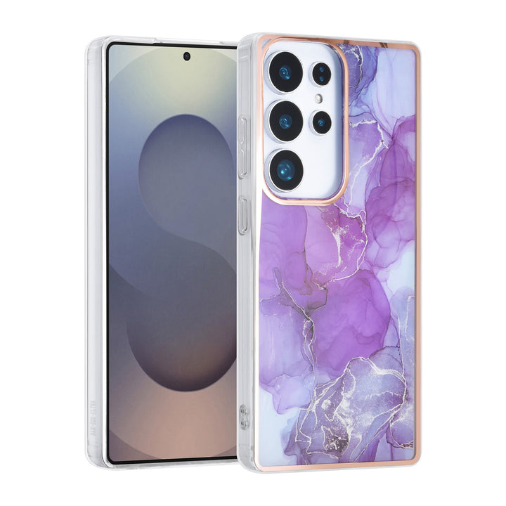 TUNIQ Samsung Galaxy S25 Ultra Backcover hoesje - Silicone - Marble Purple-Hoesjes-Ilumina Benelux