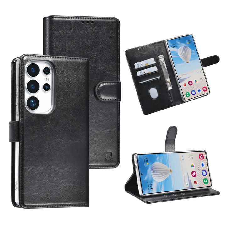TUNIQ Samsung Galaxy S25 Ultra Book Case hoesje Pasjeshouder voor 3 pasjes - Hanger - Zwart-Hoesjes-Ilumina Benelux