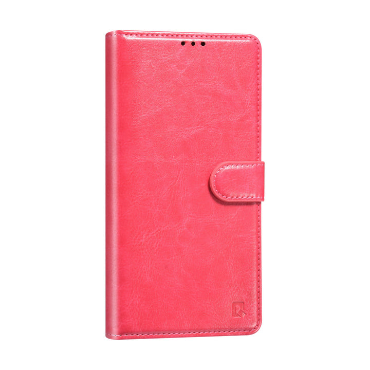 TUNIQ Samsung Galaxy S25 Ultra Book Case hoesje - Pasjeshouder voor 3 pasjes - Magneetsluiting - Hanger - Felroze-Hoesjes-Ilumina Benelux