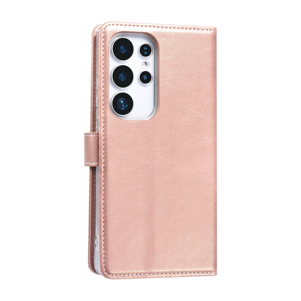 TUNIQ Samsung Galaxy S25 Ultra Book Case hoesje - Pasjeshouder voor 3 pasjes - Magneetsluiting - Hanger - Rose Gold-Hoesjes-Ilumina Benelux