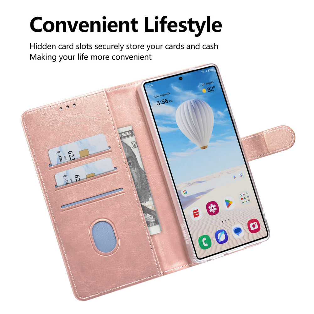 TUNIQ Samsung Galaxy S25 Ultra Book Case hoesje - Pasjeshouder voor 3 pasjes - Magneetsluiting - Hanger - Rose Gold-Hoesjes-Ilumina Benelux