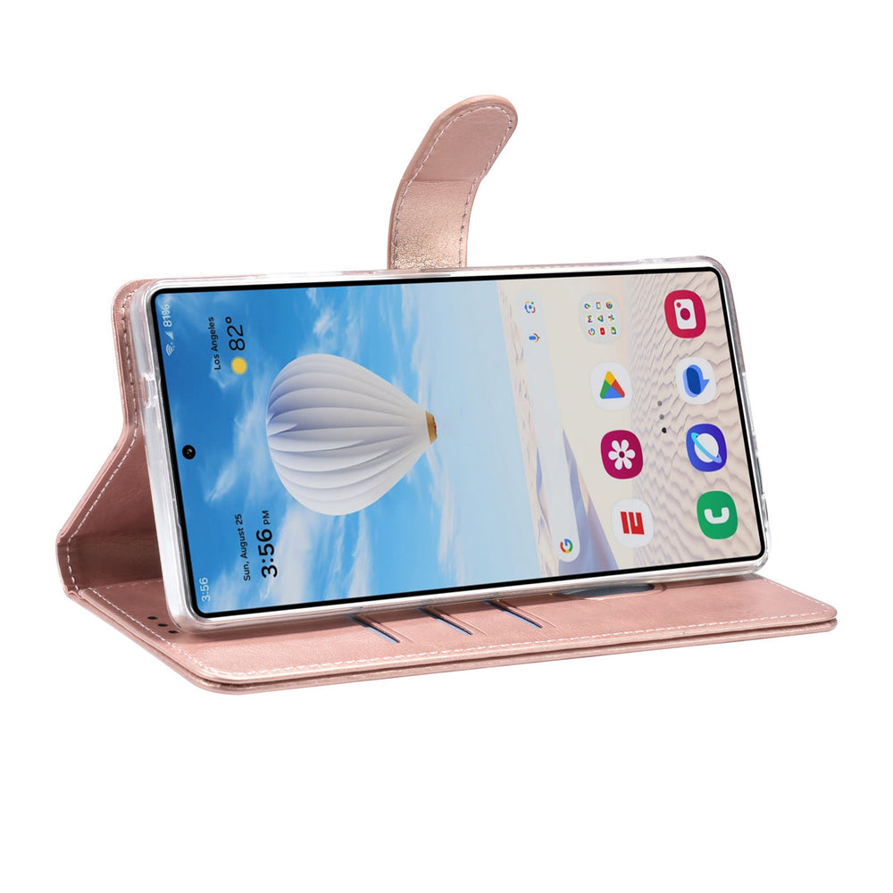 TUNIQ Samsung Galaxy S25 Ultra Book Case hoesje - Pasjeshouder voor 3 pasjes - Magneetsluiting - Hanger - Rose Gold-Hoesjes-Ilumina Benelux