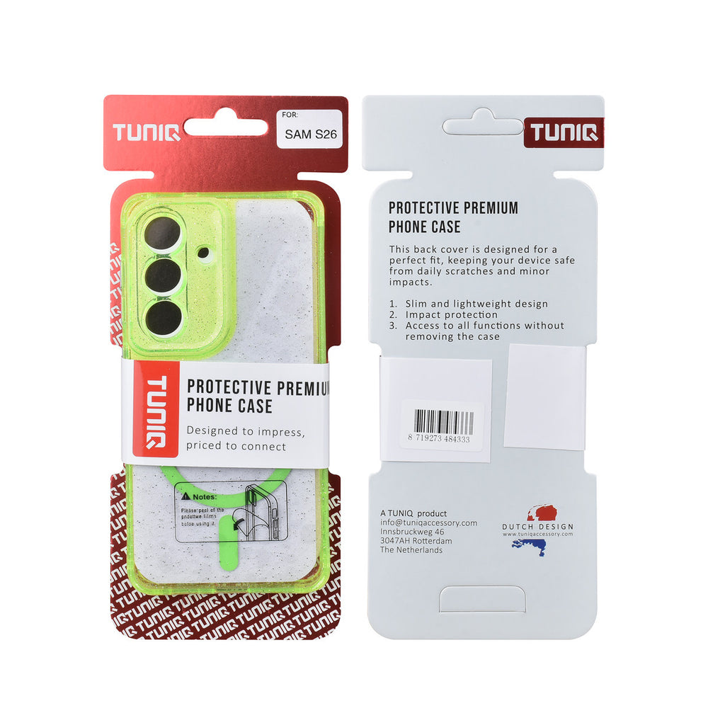 TUNIQ Samsung Galaxy S26 Backcover hoesje - Magsafe - Glitter - Hanger - Groen-Hoesjes-Ilumina Benelux