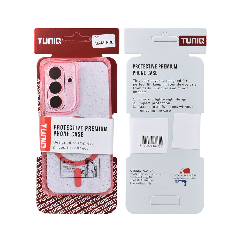 TUNIQ Samsung Galaxy S26 Backcover hoesje - Magsafe - Glitter - Hanger - Roze-Hoesjes-Ilumina Benelux